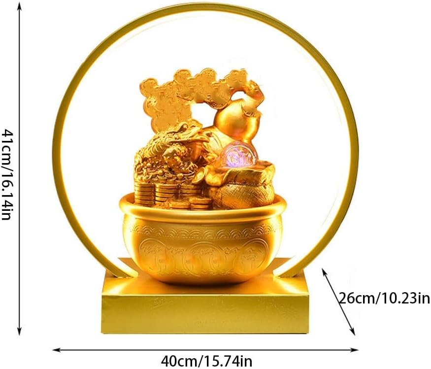 GUERNSEY Tabletop Fountain Chinese Style Fountain Water Ornaments Living Room Porch Office Tea Room Desktop Waterscape Ornaments Indoor Fountain