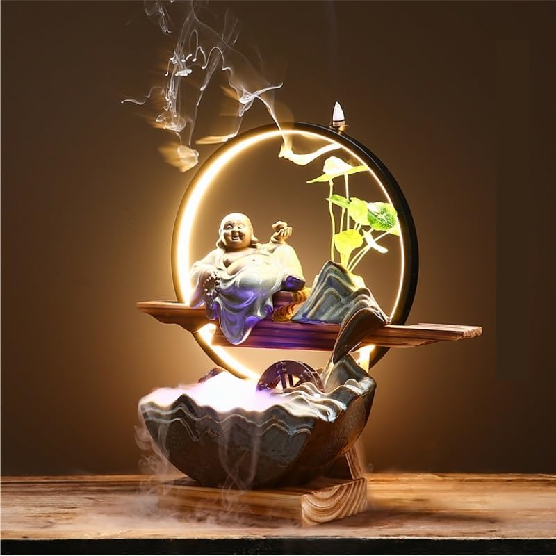 GUERNSEY Tabletop Fountain Tabletop Fountain Creative Fountain Feng Shui Wheel Office Desktop Decoration Home Living Room Water Flow Device Fish Tank Indoor Fountain