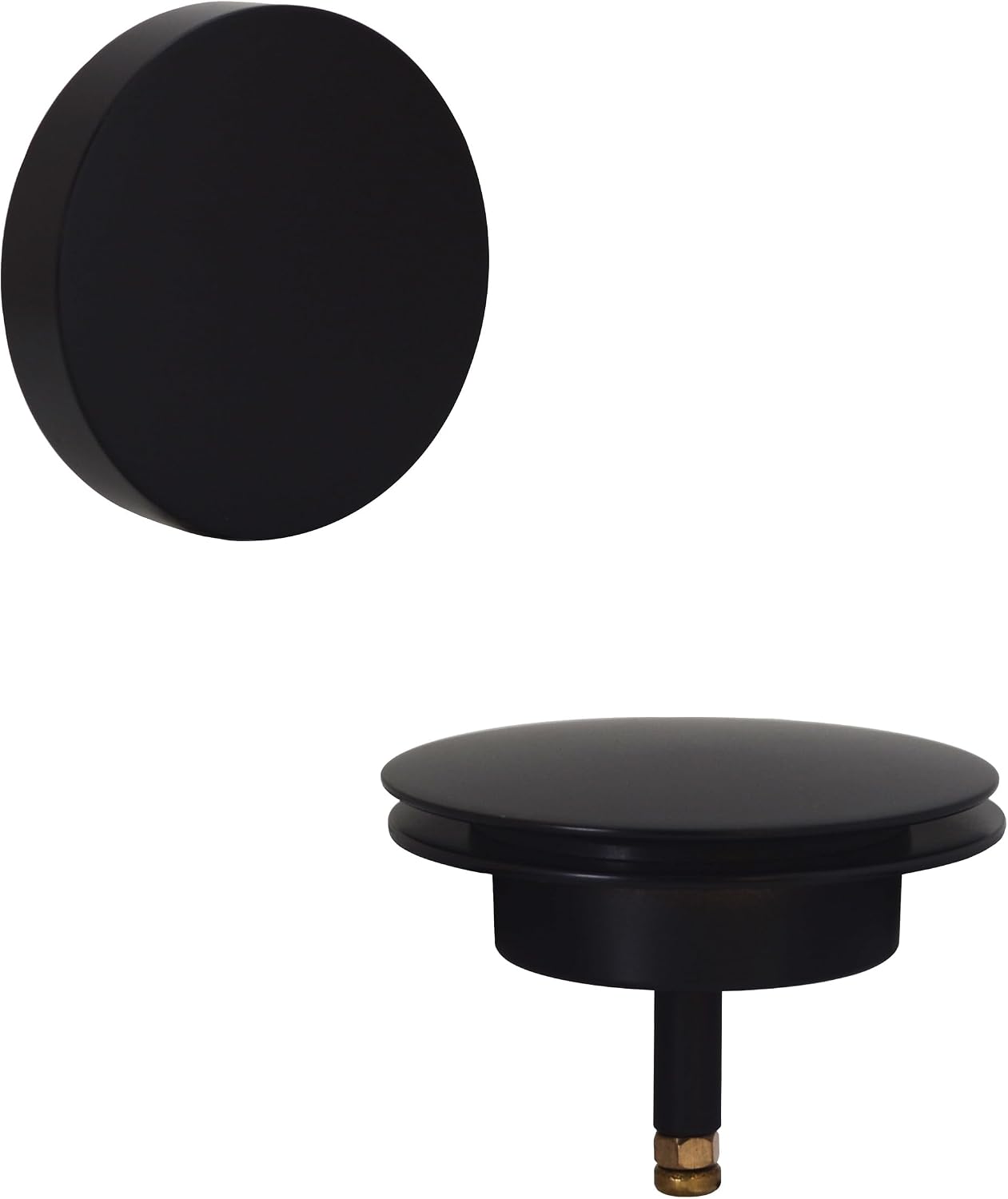 Westbrass D50P35SRE-62 35' Cable Drive Bathtub Drain Trim with Rotary Overflow Cover Knob, Pop-Up Stopper Sch. 40 PVC Fittings, Matte Black