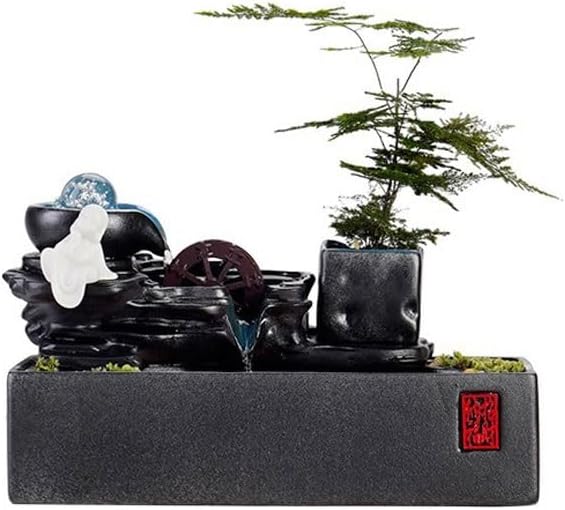 GUERNSEY Tabletop Fountain Tabletop Fountains Circulating Water Ornaments Office Desktop Fountain Desk Decoration Ornaments Indoor Waterfall Feature Indoor Fountain