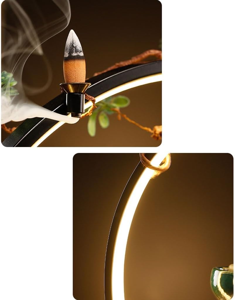 GUERNSEY Tabletop Fountain Chinese Creative Desktop Fountain Living Room Desktop Water Ornaments Indoor Desktop Ceramic Ornaments Indoor Fountain