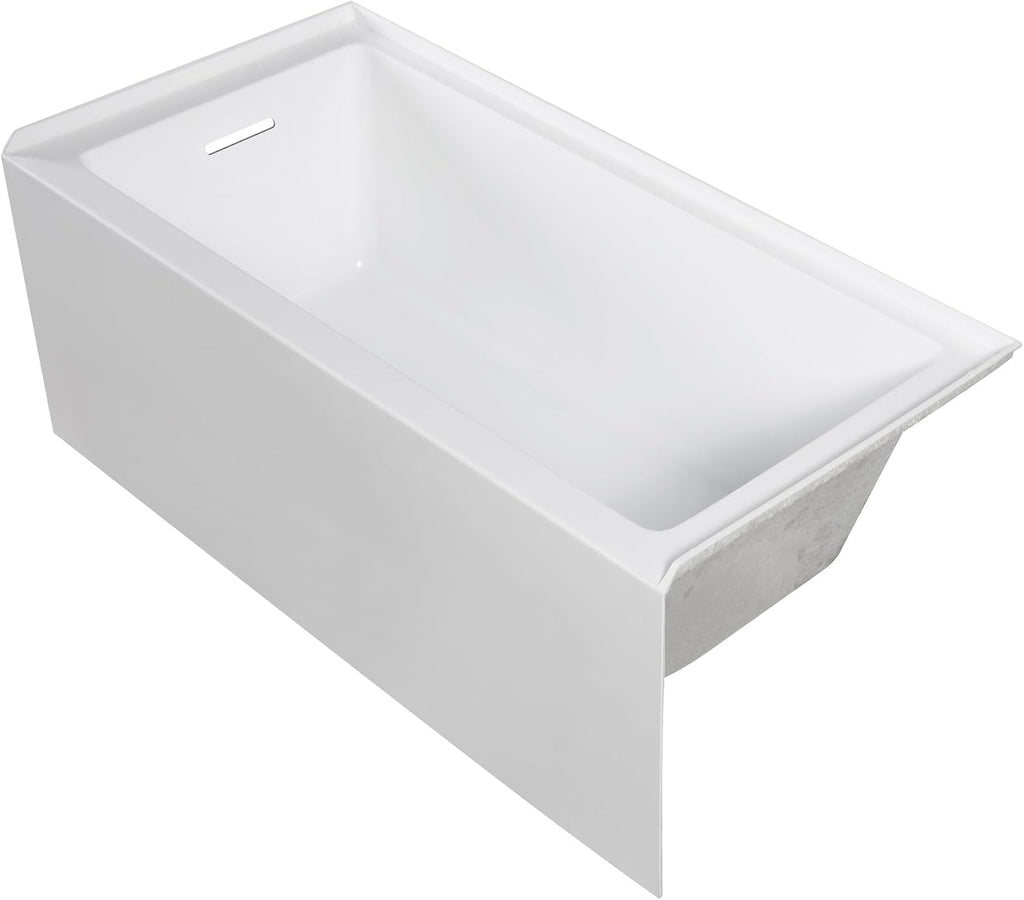 Transolid Unity AFR 60 x 30 x 22-1/4 in. Acrylic Alcove Bathtub with Left-Hand Drain, White