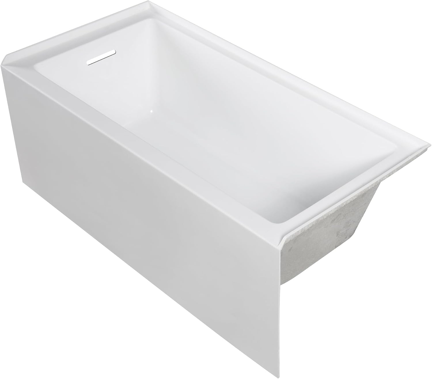 Transolid Unity AFR 60 x 30 x 22-1/4 in. Acrylic Alcove Bathtub with Left-Hand Drain, White