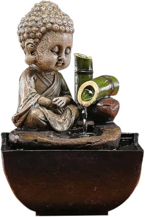 GUERNSEY Tabletop Fountain Modern Chinese Zen Ornaments Resin Water Ornaments Desk Water Circulation Fountain Indoor Fountain