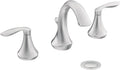 Moen Eva Chrome Transitional Two-Handle High-Arc Widespread Bathroom Faucet with Drain Assembly, Valve Required, T6420