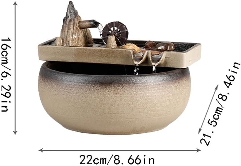 GUERNSEY Tabletop Fountain High Mountain Water Fountain Ornaments Office Circulating Water Desktop Fountain Indoor Desktop Decorations Indoor Waterfall Feature Indoor Fountain
