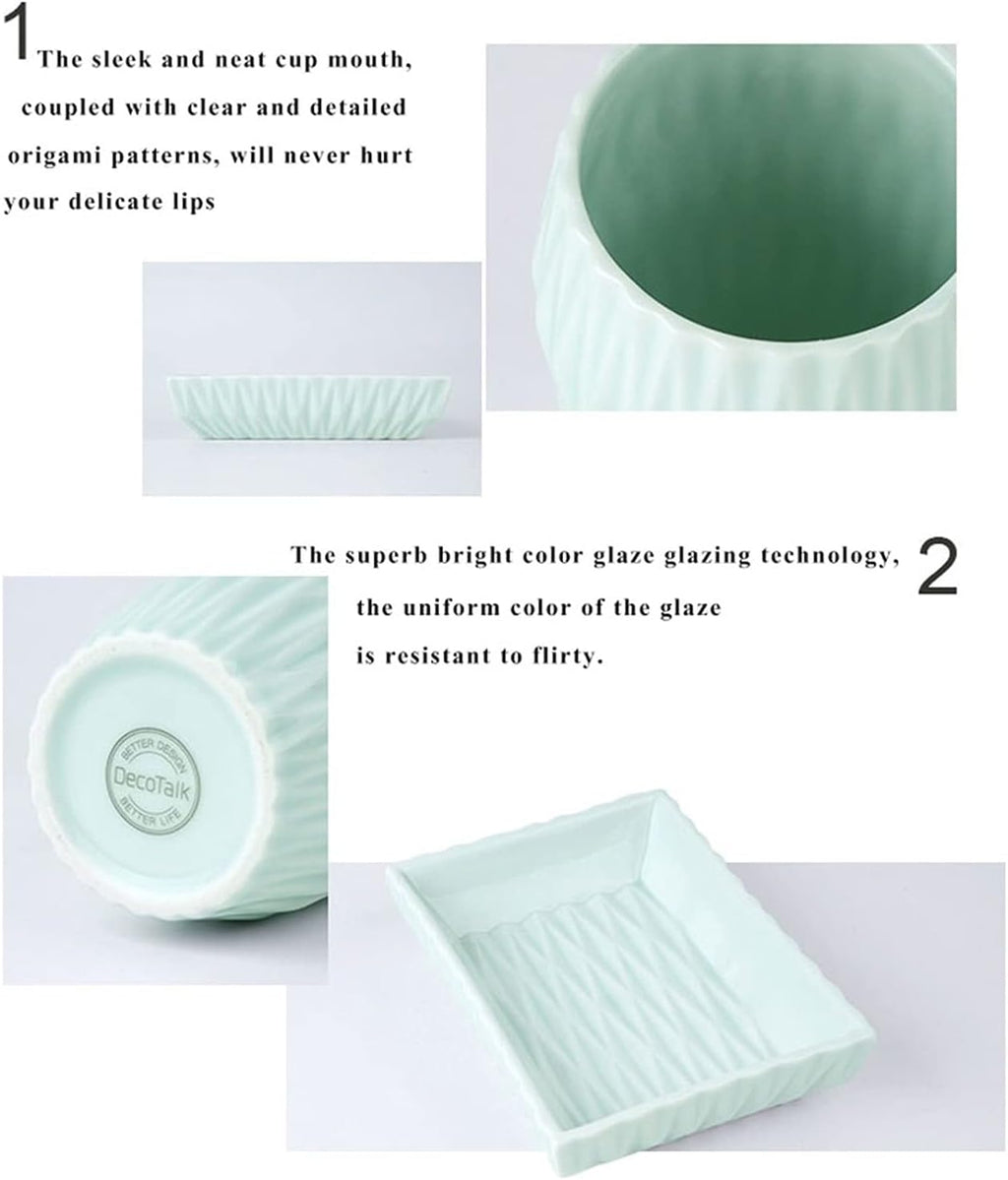 Soap Dispenser/Dispenser for Handwashing Fluid Bathroom Accessories Set Ceramic 4 Pieces Bathroom Ensemble for Bath Decor with Soap Dispenser Toothbru(Light Blue)