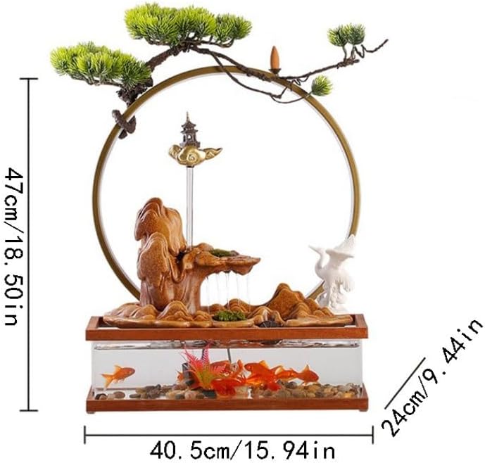 GUERNSEY Tabletop Fountain Tabletop Fountains Creative Fish Tank Water Ornaments Circulating Water Rockery Desktop Fountain Living Room Study Decorative Fountain Indoor Fountain