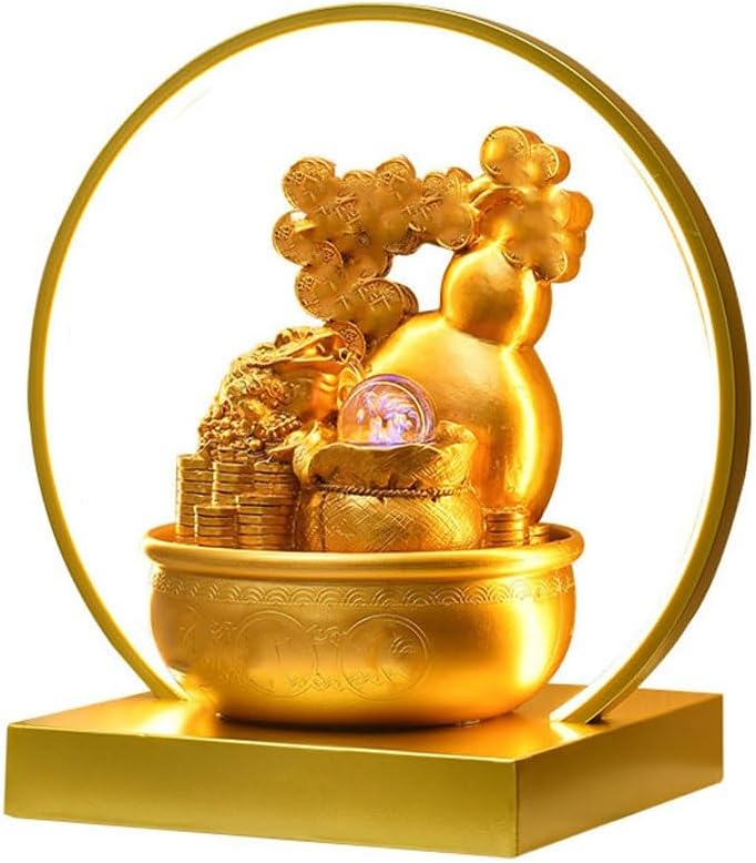 GUERNSEY Tabletop Fountain Chinese Style Fountain Water Ornaments Living Room Porch Office Tea Room Desktop Waterscape Ornaments Indoor Fountain