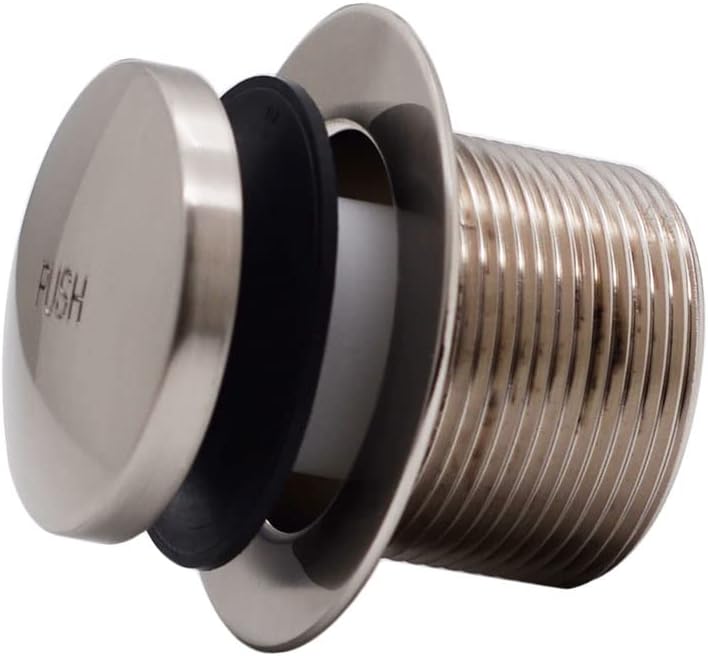 Westbrass A593244-07 14' x 1-1/2' White Tubular Bathtub Waste & Overflow Assembly with Tip-Toe Drain Plug and 2-Hole Faceplate, Satin Nickel (Pack of 12)