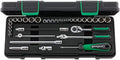 Stahlwille 96011162 33-Piece Socket Set with Ratchets, 1/4' Square Drive Hex Sockets from 3.2mm-14mm and 3/16'-9/16', Sturdy ABS Plastic Case, Made in Germany