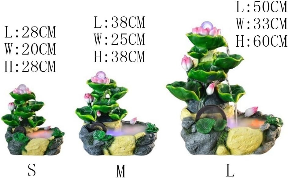 GRFIT Indoor Fountain Tabletop Water Fountain with Decorative Wheels Feng Shui for Indoor and Table Decoration, Desks, Offices and Patios. Table Fountain (Medium)