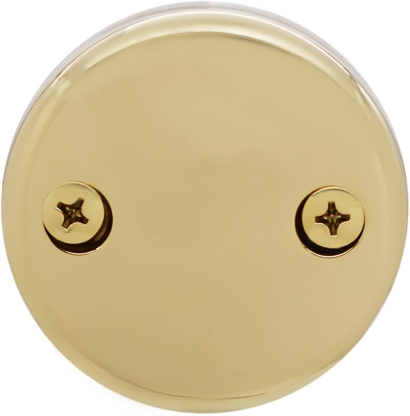 Westbrass D93K-01 Universal Fine or Coarse Thread Replacement Bathtub Tip-Toe Drain Plug with 2-Hole Faceplate, Polished Brass (50-Pack)