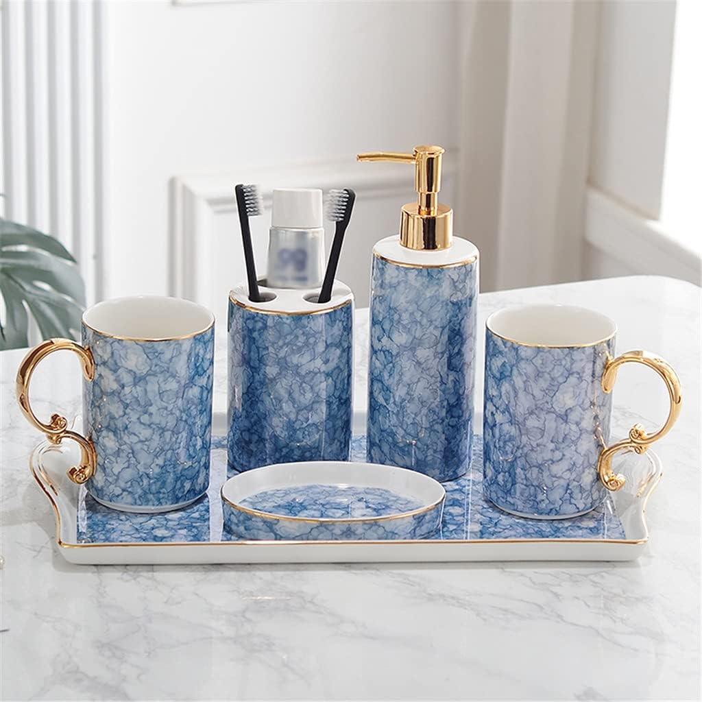 European Bathroom Toiletries Set Ceramic Five-piece Bone China