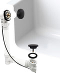 Westbrass A50P35BJ-62 1-1/2' Sch. 40 PVC 35' Cable Driven Bath Waste Kit with Ball Joint Head and Brass Trim Drain Kit, Matte Black