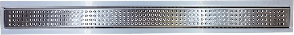 Royal Linear Shower Drain Stainless Steel Traditional Square By Serene Steam 35 5/8