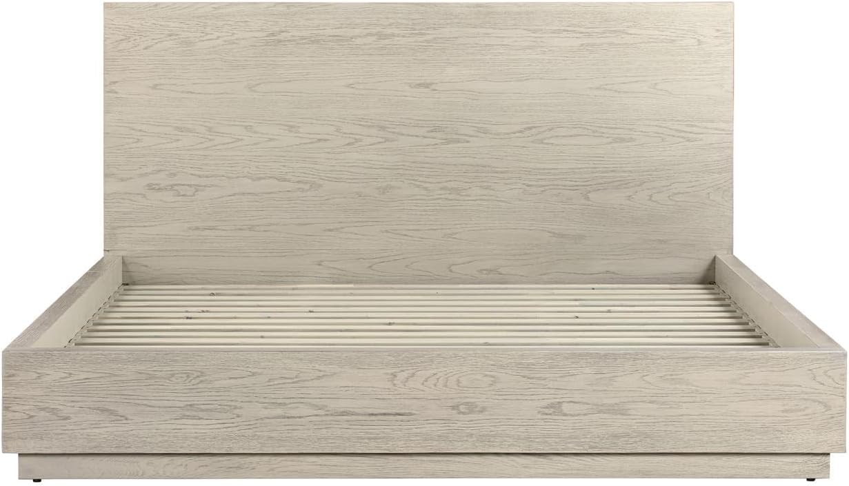 Armen Living Makena 4 Piece Queen Bedroom Set in Grey Acacia Wood, Natural