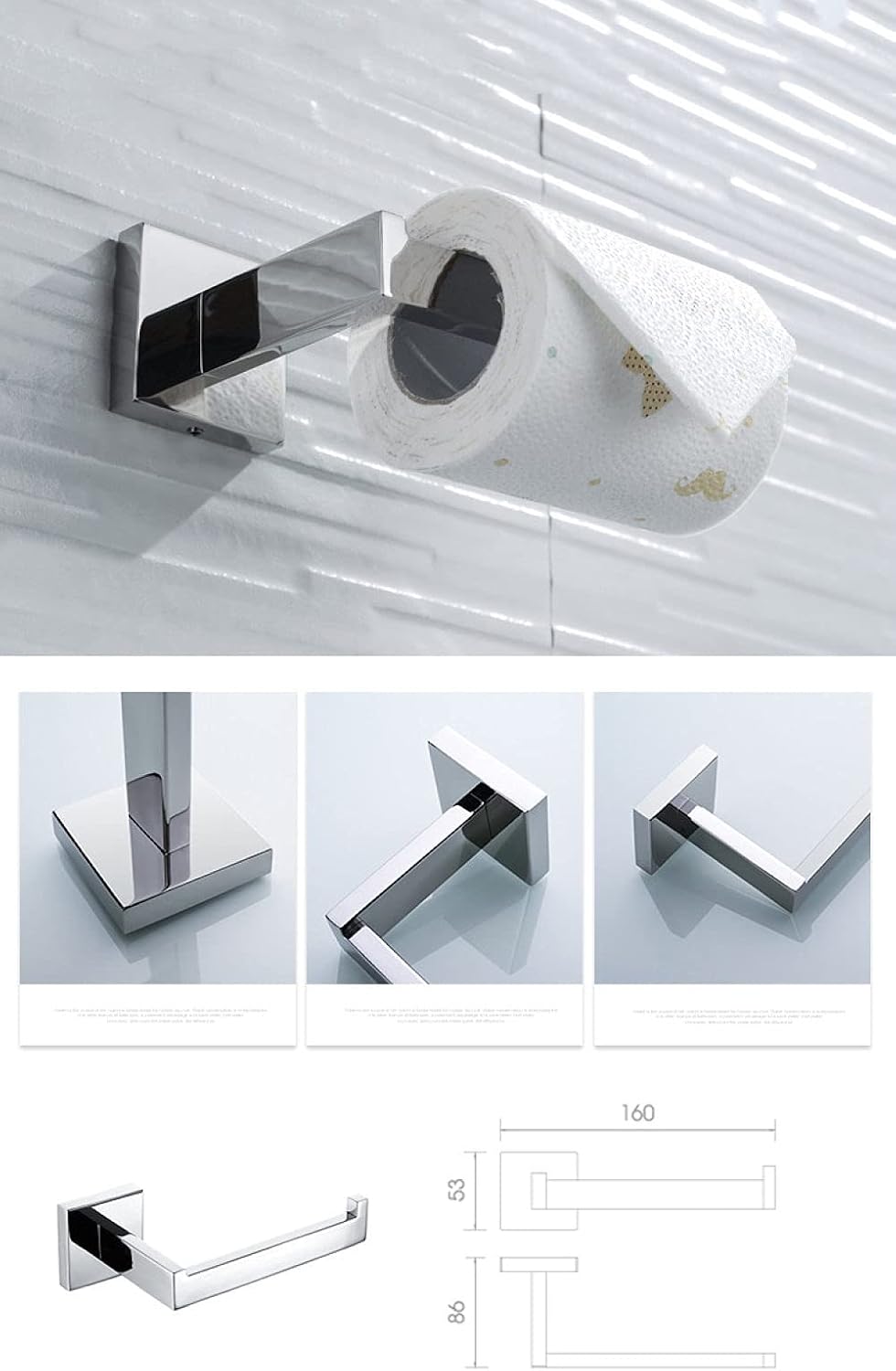 Heavy-Duty Chrome Bathroom Hardware - Towel Bar, Toilet Paper, Robe Hook - Polished Accessories Bathroom, Kitchen, More(Single Towel Bar)