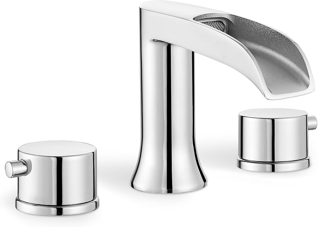 Waterfall Vessel Faucet, Bathtub Faucet Set High Flow Brass Bath Tub Faucets, Tall Bathroom Faucet with Drain Supply Hose