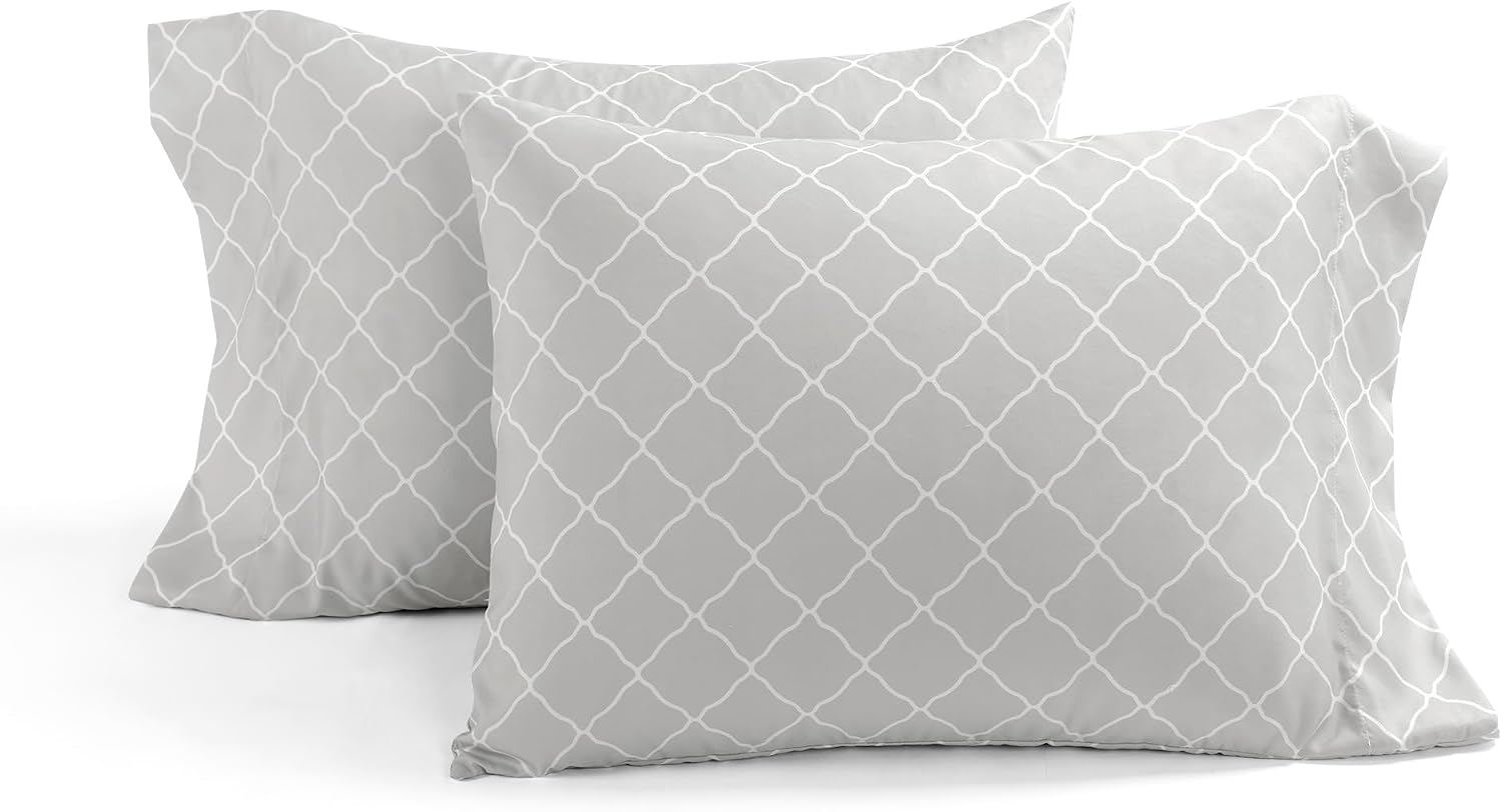 Lush Decor Aprile Soft Reversible Floral Comforter Set, 8 Piece Set, Queen, Blue & Gray - Floral Bedding Set - Queen Sized Comforter Full - Blue Gray Bedding - Spring Home Decor - Cottage - Farmhouse