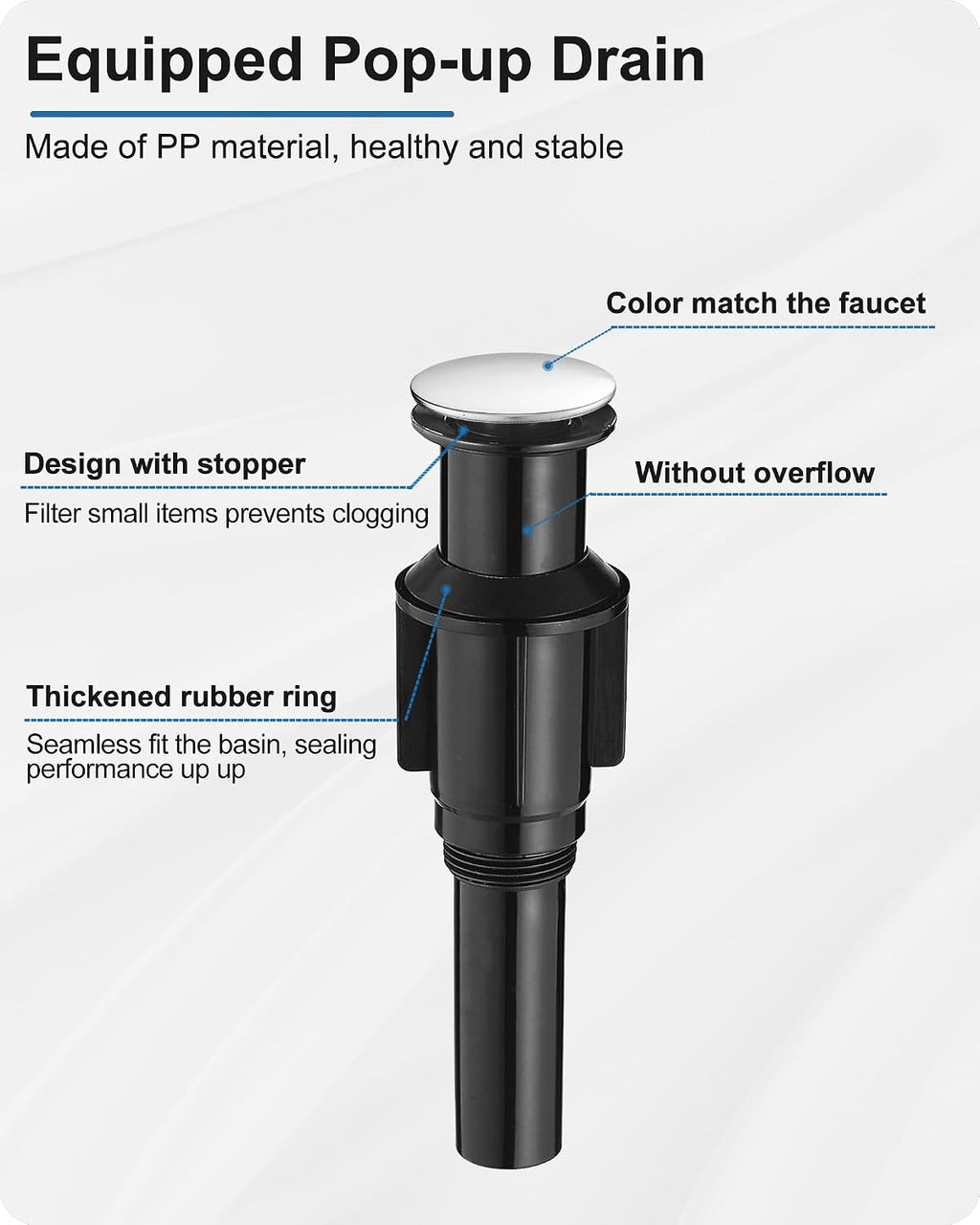 Waterfall Vessel Faucet, Bathtub Faucet Set High Flow Brass Bath Tub Faucets, Tall Bathroom Faucet with Drain Supply Hose