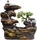 HIHELO Desktop Fountain Tabletop Fountain Resin Rockery Water Desktop Fountain Living Room Decorative Waterscape Ornament Water Fountain Outdoor (Color : Without Nebulizer)