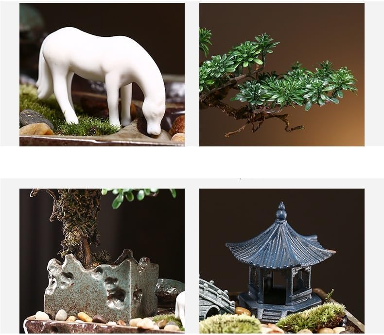 GUERNSEY Tabletop Fountain Tabletop Fountain Flowing Water Ornaments Rockery Fountain Circulating Water Creative Simple Home Office Desktop Fish Tank Indoor Fountain