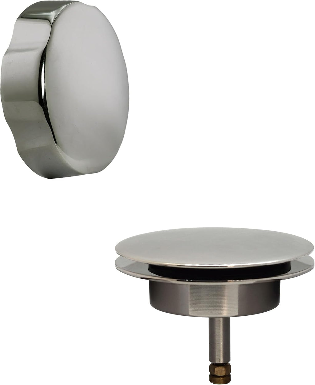 Westbrass D50P27TLE-05 27' Cable Drive Standard Bath Drain Trim Kit with Rotary Overflow Cover Knob, Pop-Up Stopper and Poly Tubular Pipes & Fittings, Polished Nickel (4-Pack)