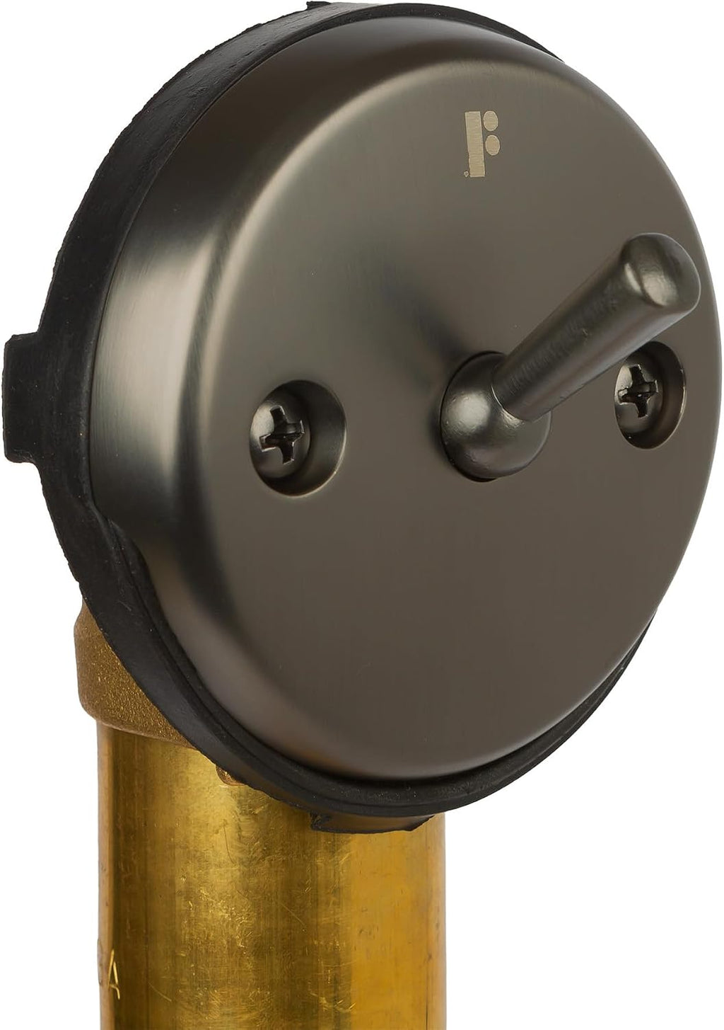 Fine Fixtures Bathtub Shower Drain - 20 Gauge Brass Tubing, Trip Lever Overflow Assembly Tub Drain Kit - Gun Black