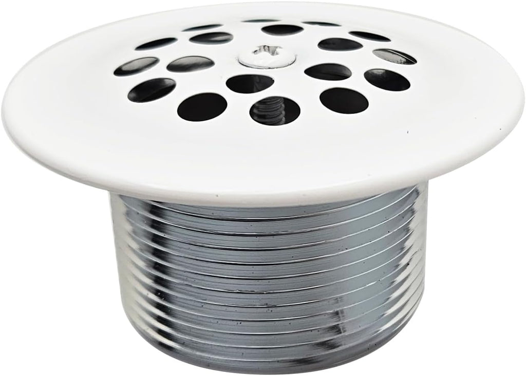 Westbrass A323-50 14' Bath Waste & Overflow Assembly with Trip Lever and Beehive Strainer Grid Drain, Powder Coat White