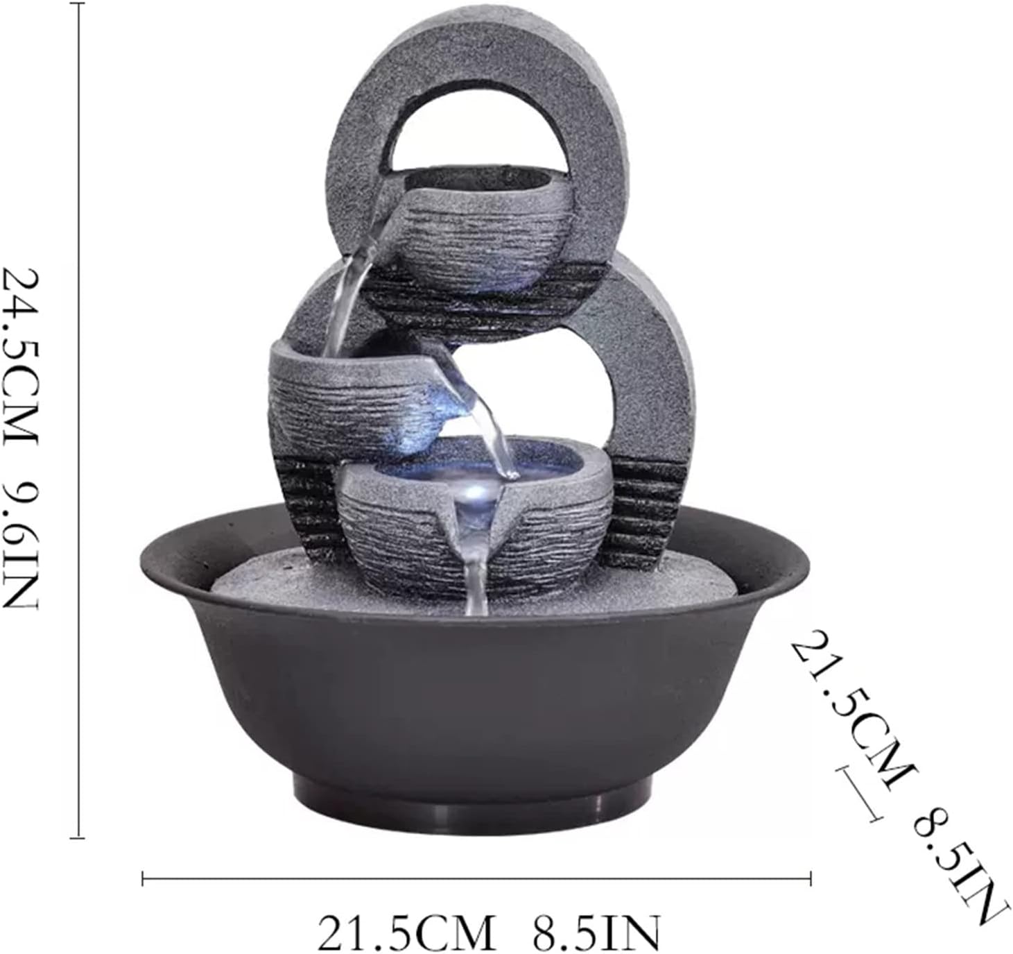 HIHELO Tabletop Fountain Tabletop Fountain Home Decoration Circulating Water Ornament Desktop Lucky Fountain Indoor Flowing Water Decorative Fountain Indoor Fountain