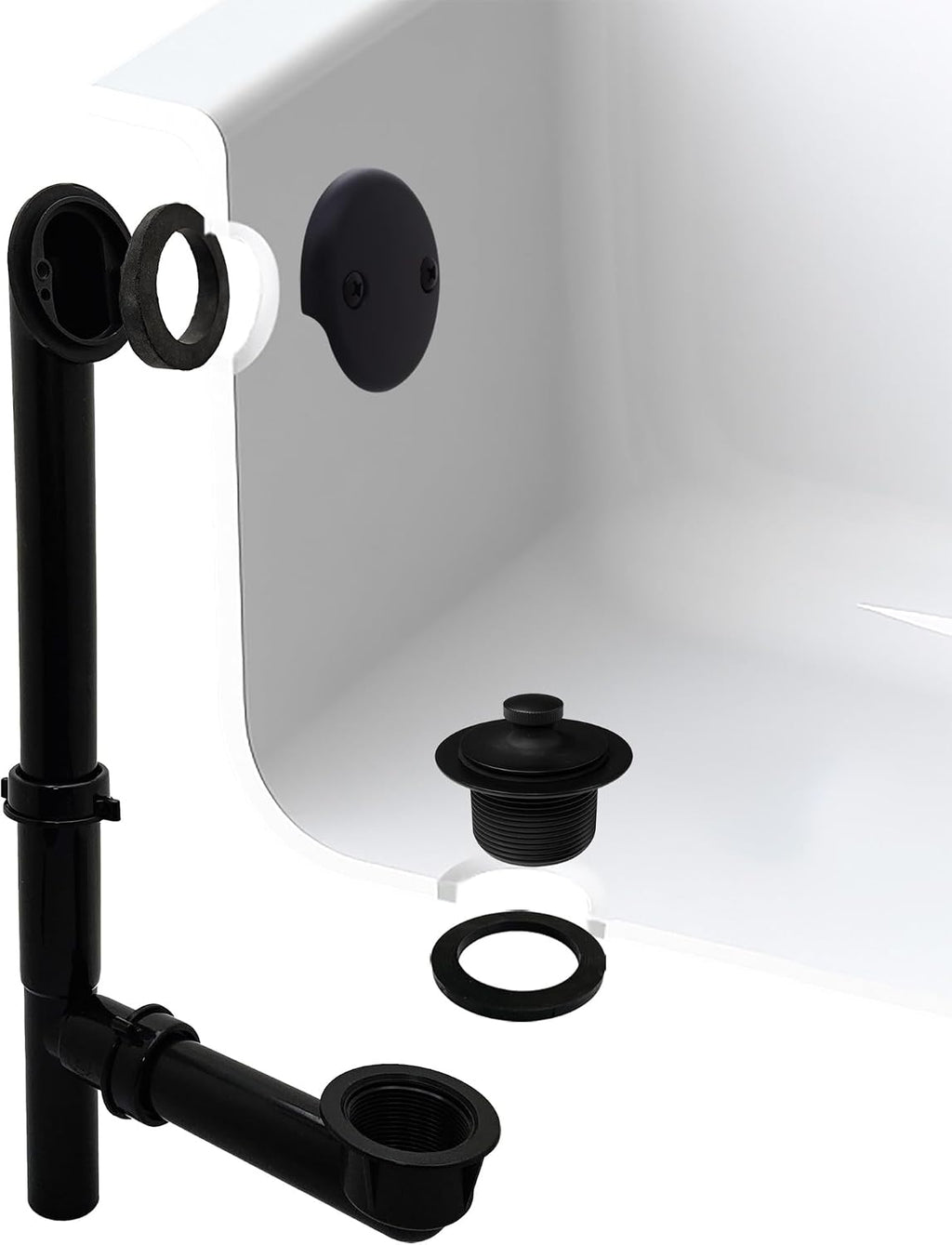 Westbrass 594144-12-62 594144 14' Bath Waste & Overflow Assembly, 12-Pack, Matte Black