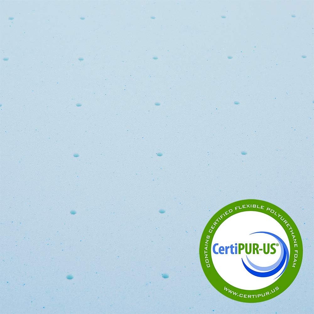 Best Price Mattress 4 Inch Ventilated Memory Foam Mattress Topper, Cooling Gel Infusion, CertiPUR-US Certified, Dorm Essentials, Cal King
