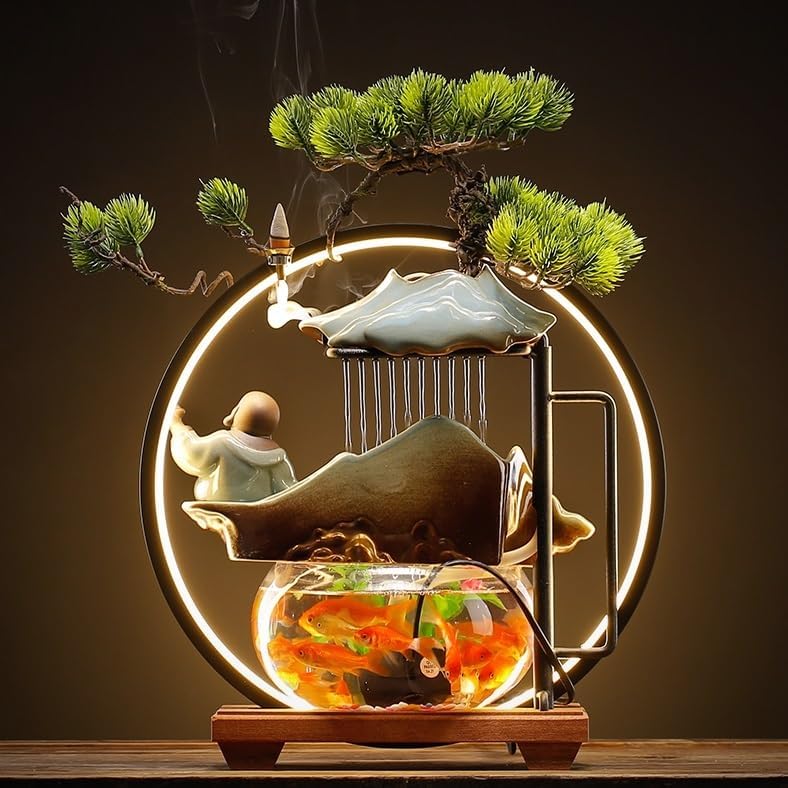 GUERNSEY Tabletop Fountain Tabletop Fountain Creative Small Living Room Circulating Water Ornaments Decorative Fountain Office Desktop Fish Tank Indoor Fountain
