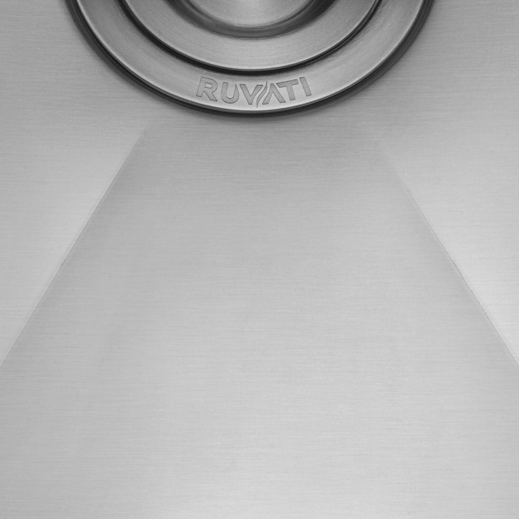 Ruvati 27-inch Slope Bottom Offset Drain Undermount Kitchen Sink Single Bowl - RVH7470