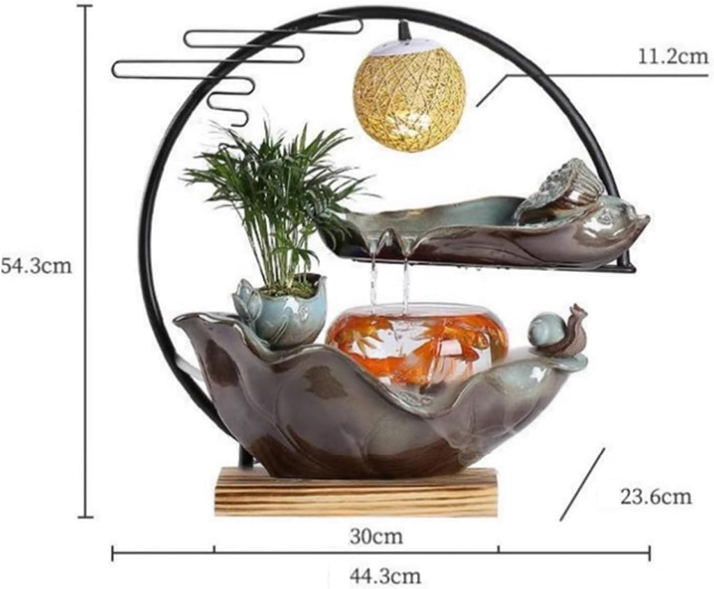 Desktop Fountain Chinese Style Circulating Water Fish Tank Decoration Living Room Office Desktop Humidifier Water Dispenser Tabletop Fountain