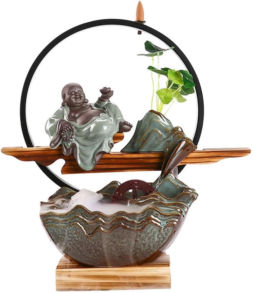 GUERNSEY Tabletop Fountain Creative Home Living Room Desktop Landscape Fountain Office Desktop Water Flow Device Fish Tank Decoration Indoor Waterfall Feature Indoor Fountain