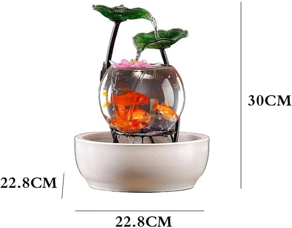 Tabletop Luxury-Style Fish Tank Water Ornament Tabletop Fountains Home Office Desktop Decorations Decor
