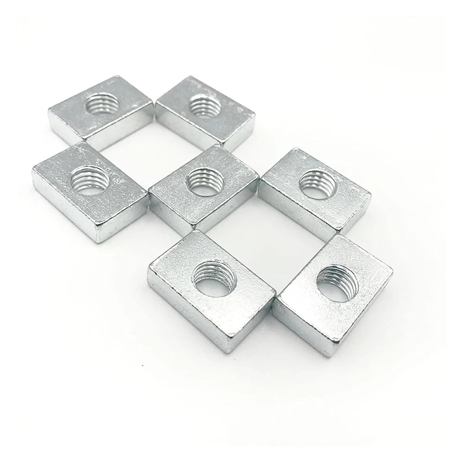 10/50pcs Square Nuts for Aluminum Profiles - Zinc-Plated Carbon Steel, M3-M8(M8x25x15x5 50pcs)