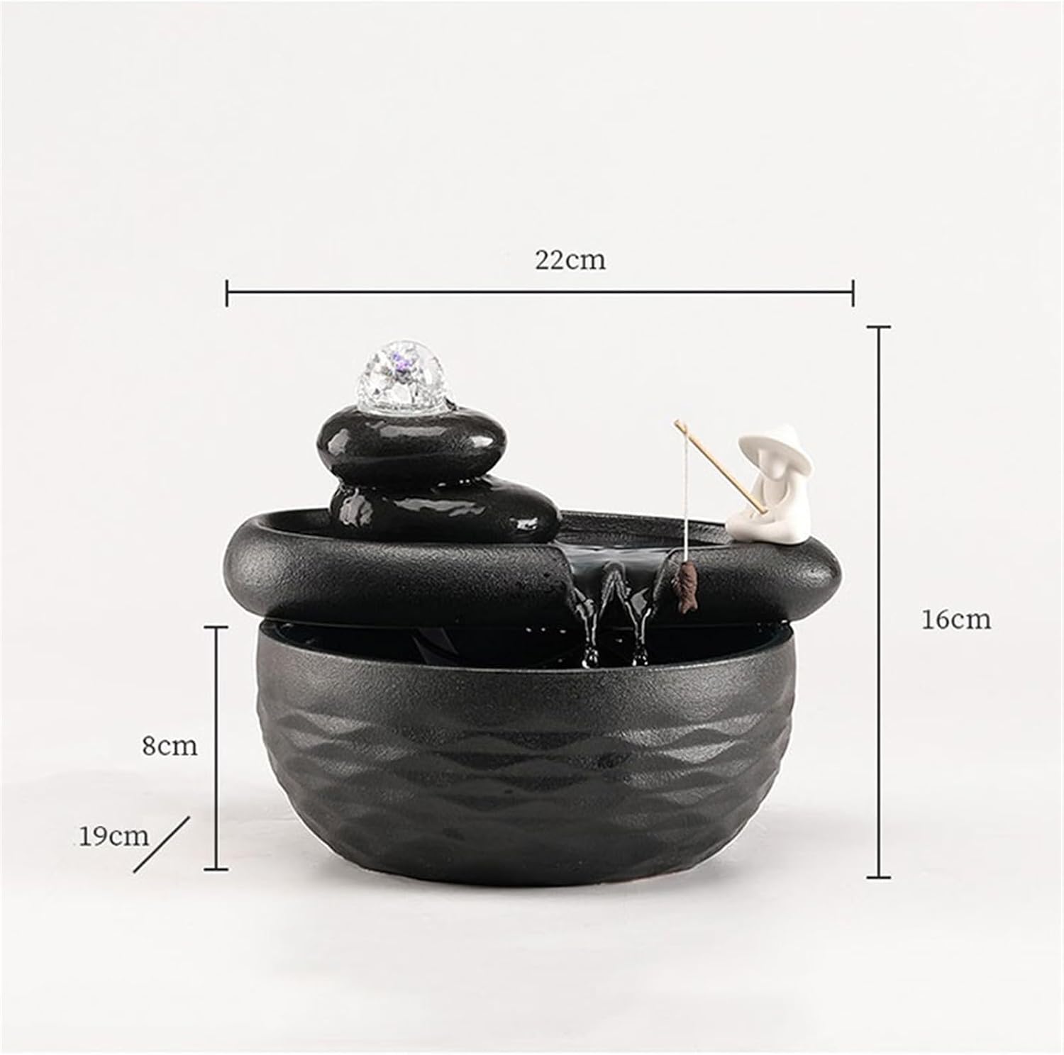 GLigeT Tabletop Fountain Attracting Wealth Ceramic Fish Tanks Fountains Office Desks Home Opening Gifts High End Flowing Decorations for Living Rooms Water Fountain Decor