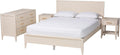 Baxton Studio Primrose Fluted Wood Platform Bed Set, 4-Piece, King, Ivory
