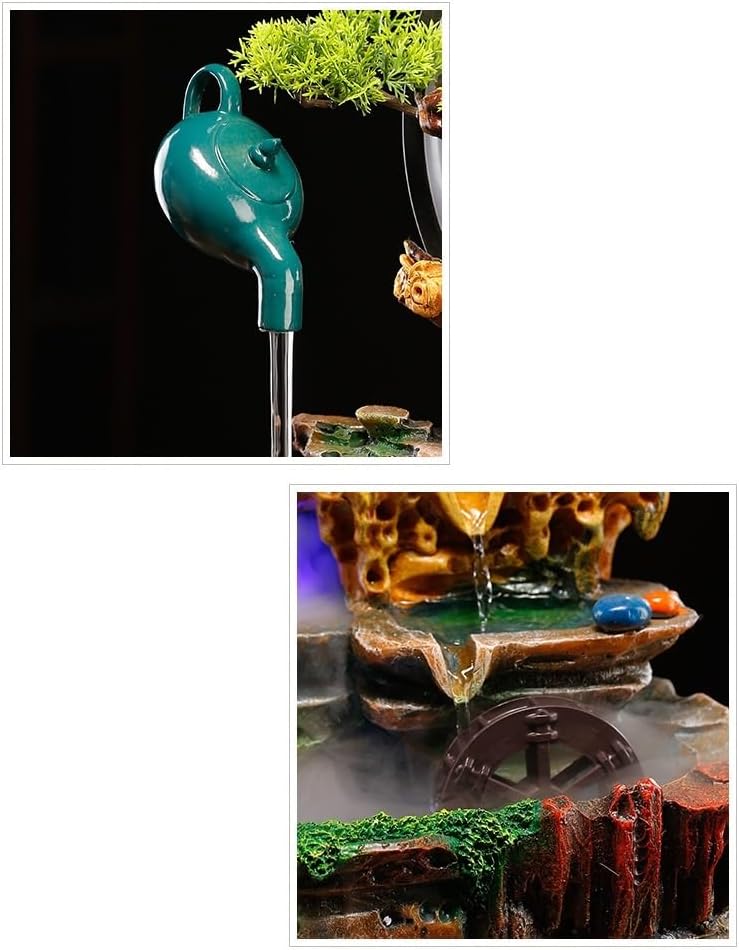 GUERNSEY Tabletop Fountain Tabletop Fountain Creative Water Ornaments Circulating Water Living Room Porch Chinese Style Decoration Office Desktop Decoration Indoor Fountain