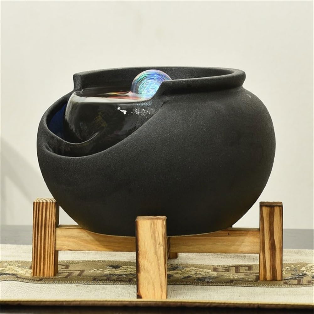 GLigeT Tabletop Fountain Home Living Room Fortune Creative Water Fountain Feng Shui Ornaments Indoor Office Desk Water Decorations Water Fountain Decor