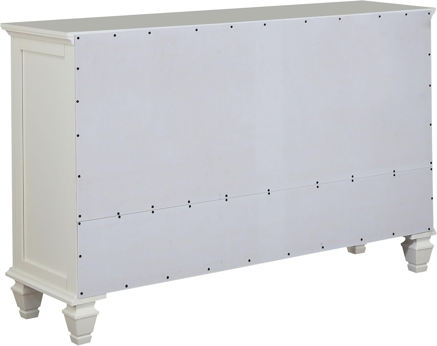 Coaster Home Furnishings Sandy Beach Coastal 4-Piece Bedroom Set Queen Size Panel Bed Frame 63-inch Headboard Cream White 201301Q-S4