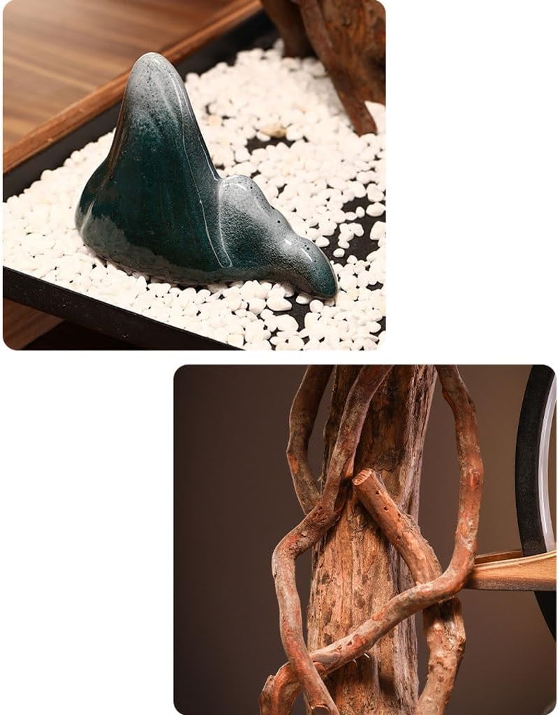 GUERNSEY Tabletop Fountain Living Room Desktop Water Ornaments Backflow Incense Desktop Circulating Water Fountain Creative Desktop Ornaments Indoor Fountain