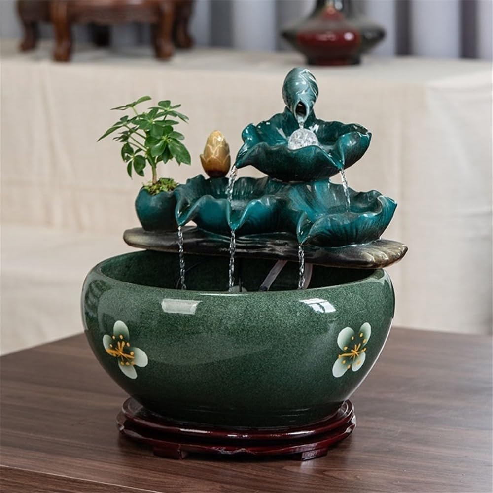 Tabletop Tabletop Fountains Ceramic Fish Tank Home Office Desktop Decorations for Meditation Relaxation Decor(Small)