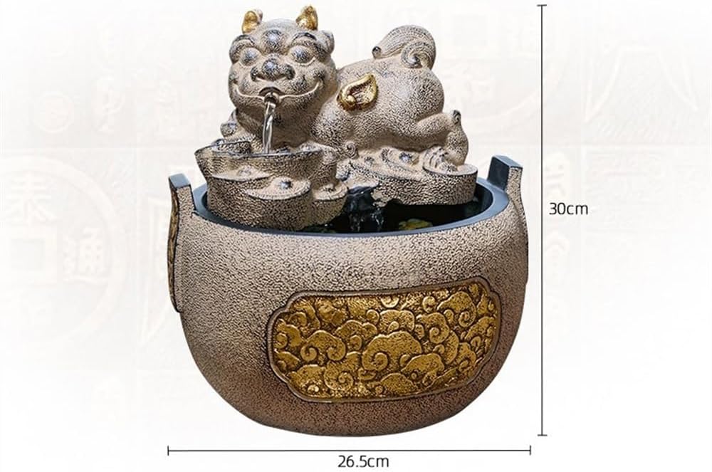 GLigeT Tabletop Fountain Indoor Living Room Office Desktop Circulating Water Feature Indoor Running Water Ornaments Fountain Attracting Wealth Ornaments Water Fountain Decor