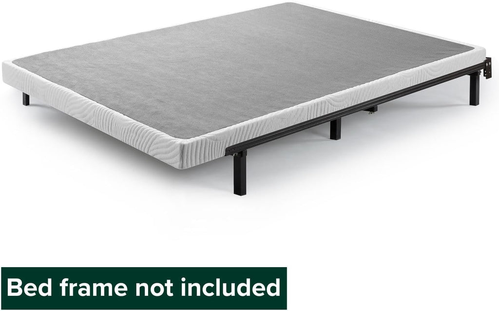 Zinus 4 Inch Low Profile Quick Lock Smart Box Spring/Mattress Foundation/Strong Steel Structure/Easy Assembly, Twin, White