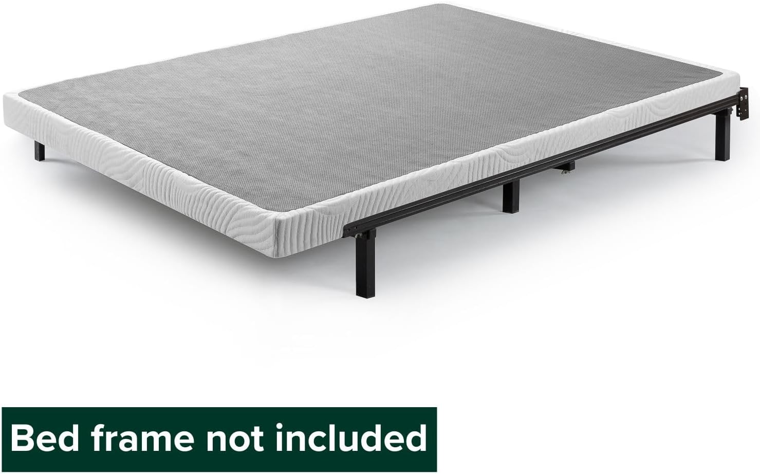Zinus 4 Inch Low Profile Quick Lock Smart Box Spring/Mattress Foundation/Strong Steel Structure/Easy Assembly, Twin, White