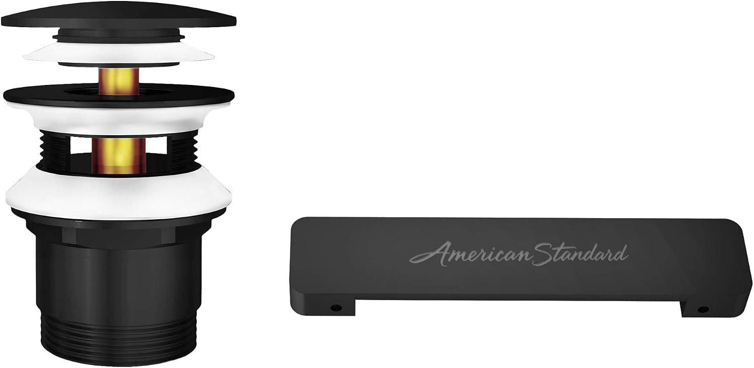 American Standard 1680100.243 Freestanding Bathtub Overflow Cover and Drain Kit, Matte Black